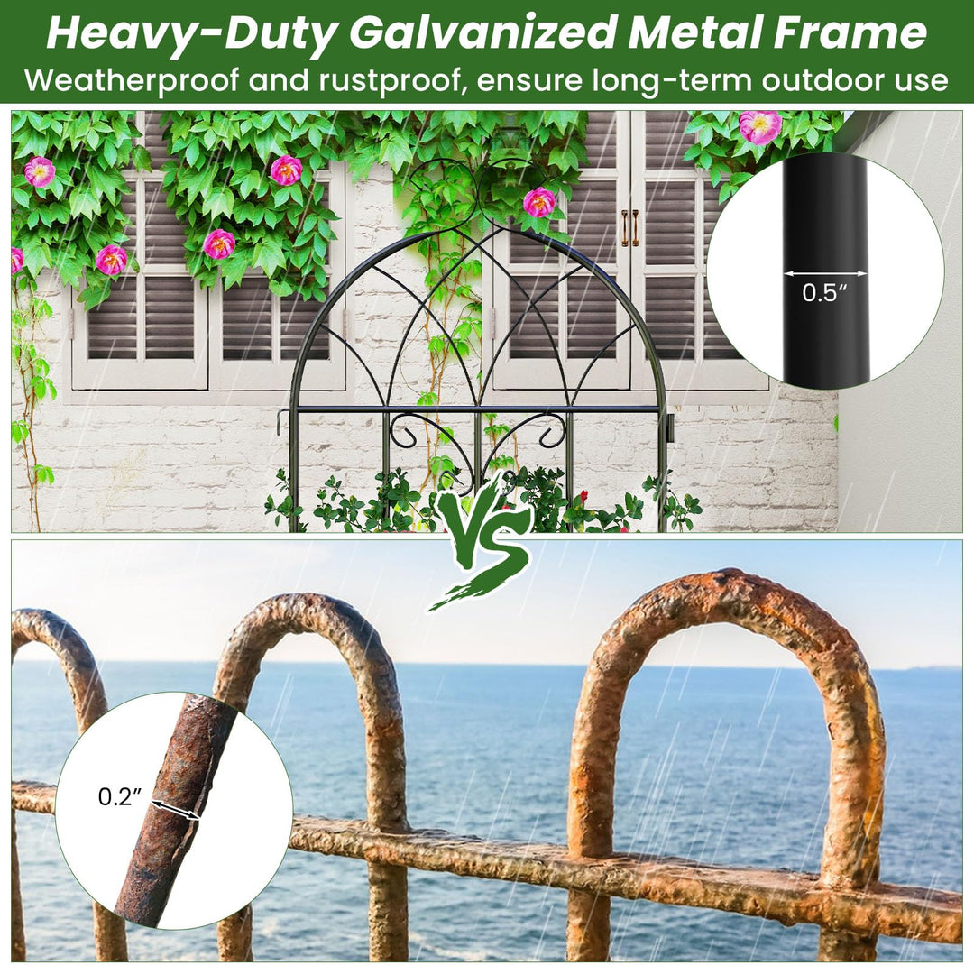 steel plant trellis Giantex 2 Pack Trellis for Climbing Plants Outdoor, 7 ft Tall Galvanized Steel Garden Trellis 1