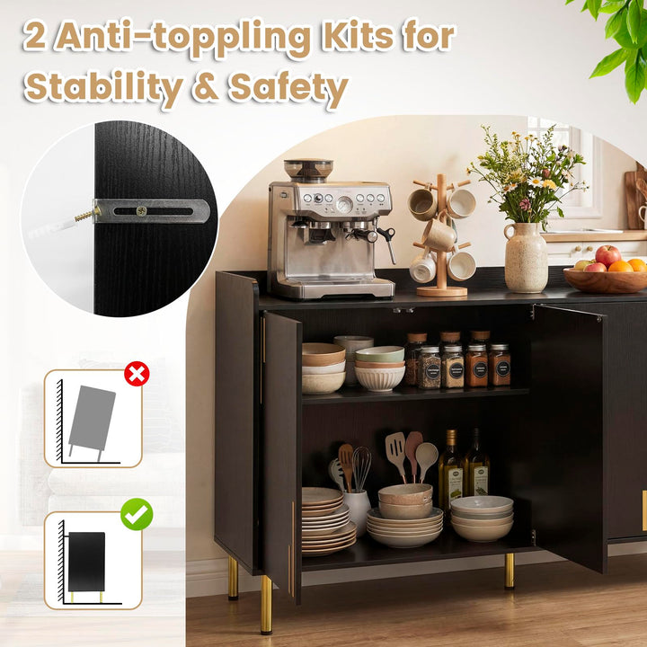 Giantex 55" Modern Buffet Cabinet with 4 Doors