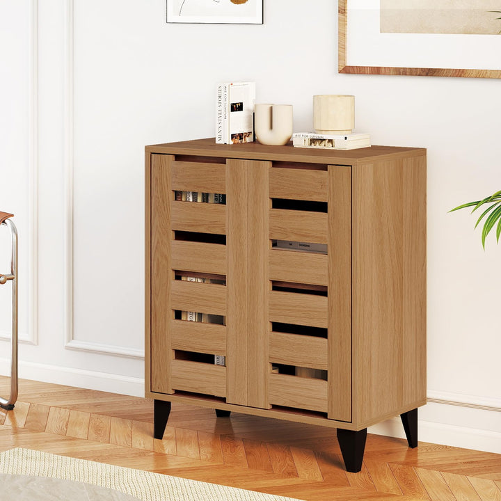 Giantex Shoe Cabinet with Louvered Doors