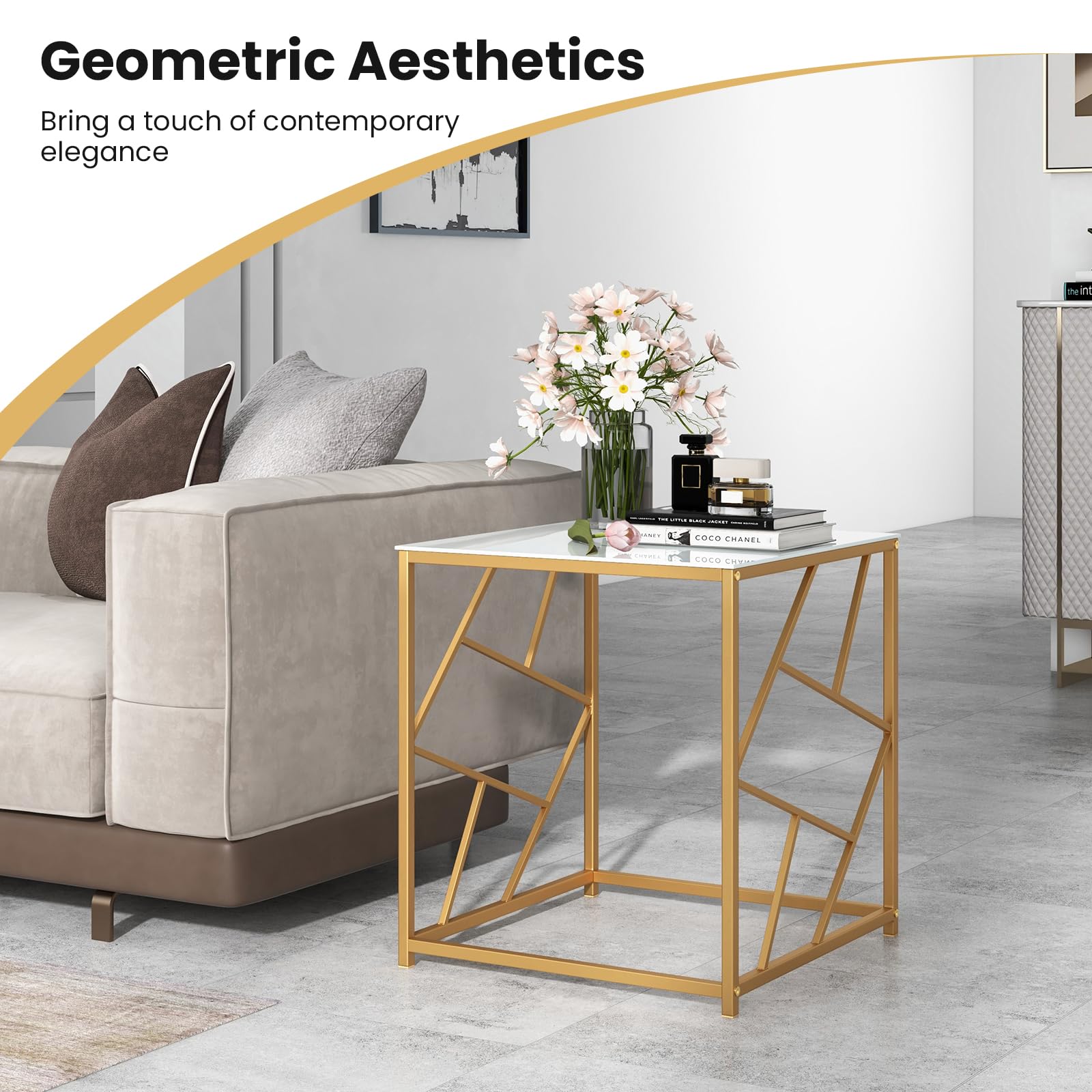 Giantex Gold Side Table