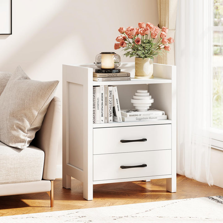 Giantex LED Nightstand with Charging Station Set of 1/2 Bedside Table