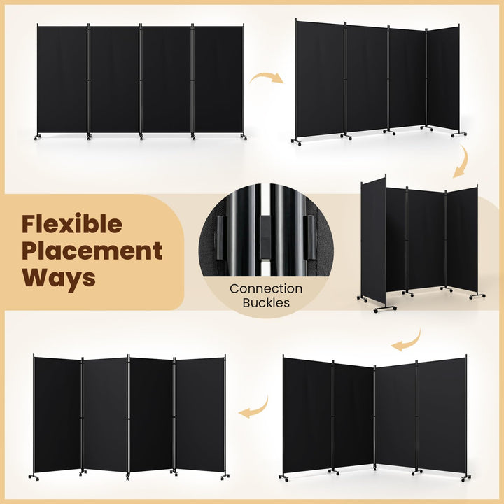 Giantex Folding Room Divider with Wheels