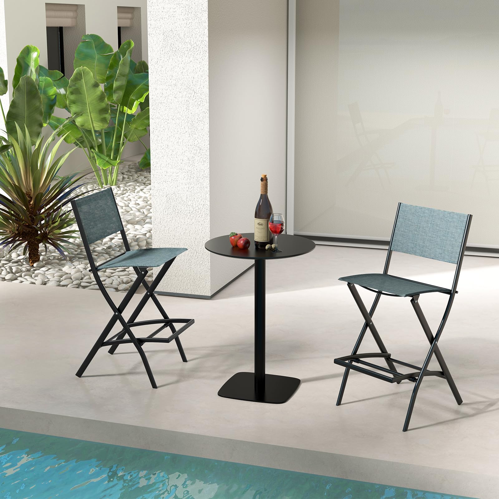 Giantex Folding Patio Bar Chairs Set of 6