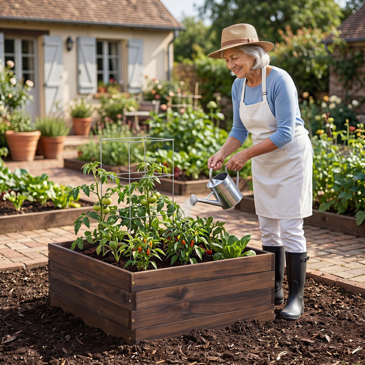 Giantex 23" x 23" Square Wooden Raised Garden Bed (1/2)
