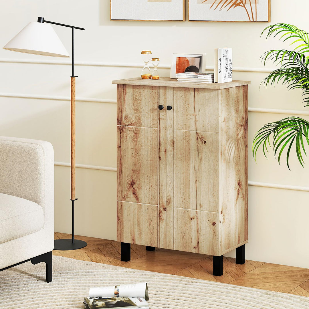 Giantex Shoe Cabinet with Doors 4-Tier Narrow Shoe Rack Cabinet