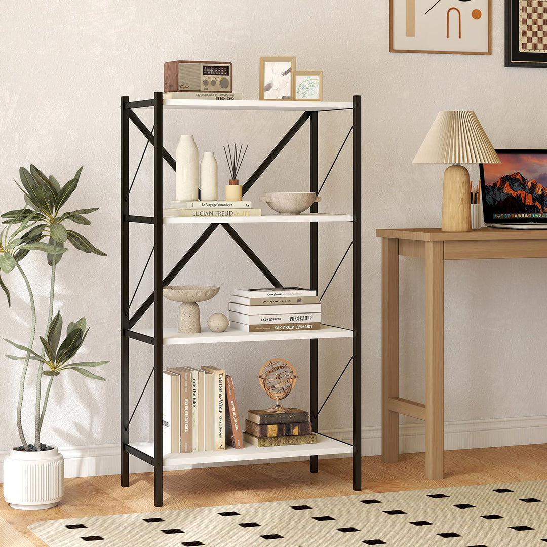 Giantex Modern Bookcase with Heavy-Duty Metal Frame