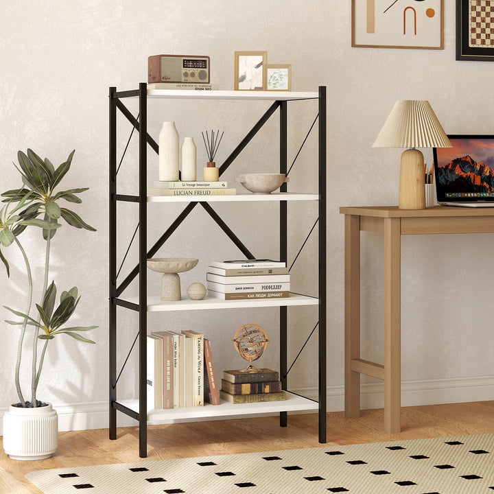 Giantex Modern Bookcase with Heavy-Duty Metal Frame