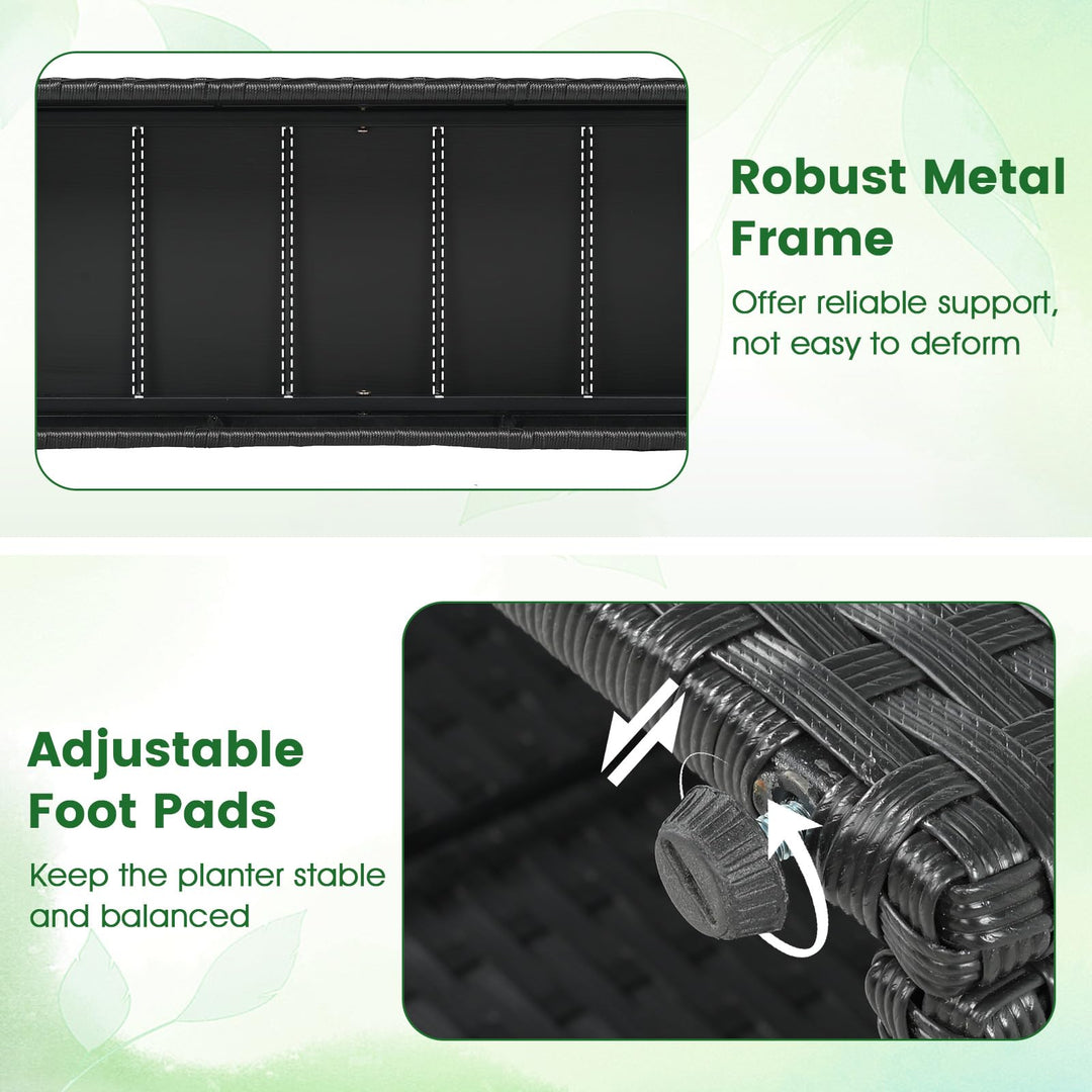 Giantex 49 inch Tall PE Rattan Raised Garden Bed with Trellis