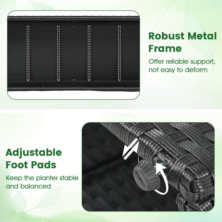 Giantex 49 inch Tall PE Rattan Raised Garden Bed with Trellis