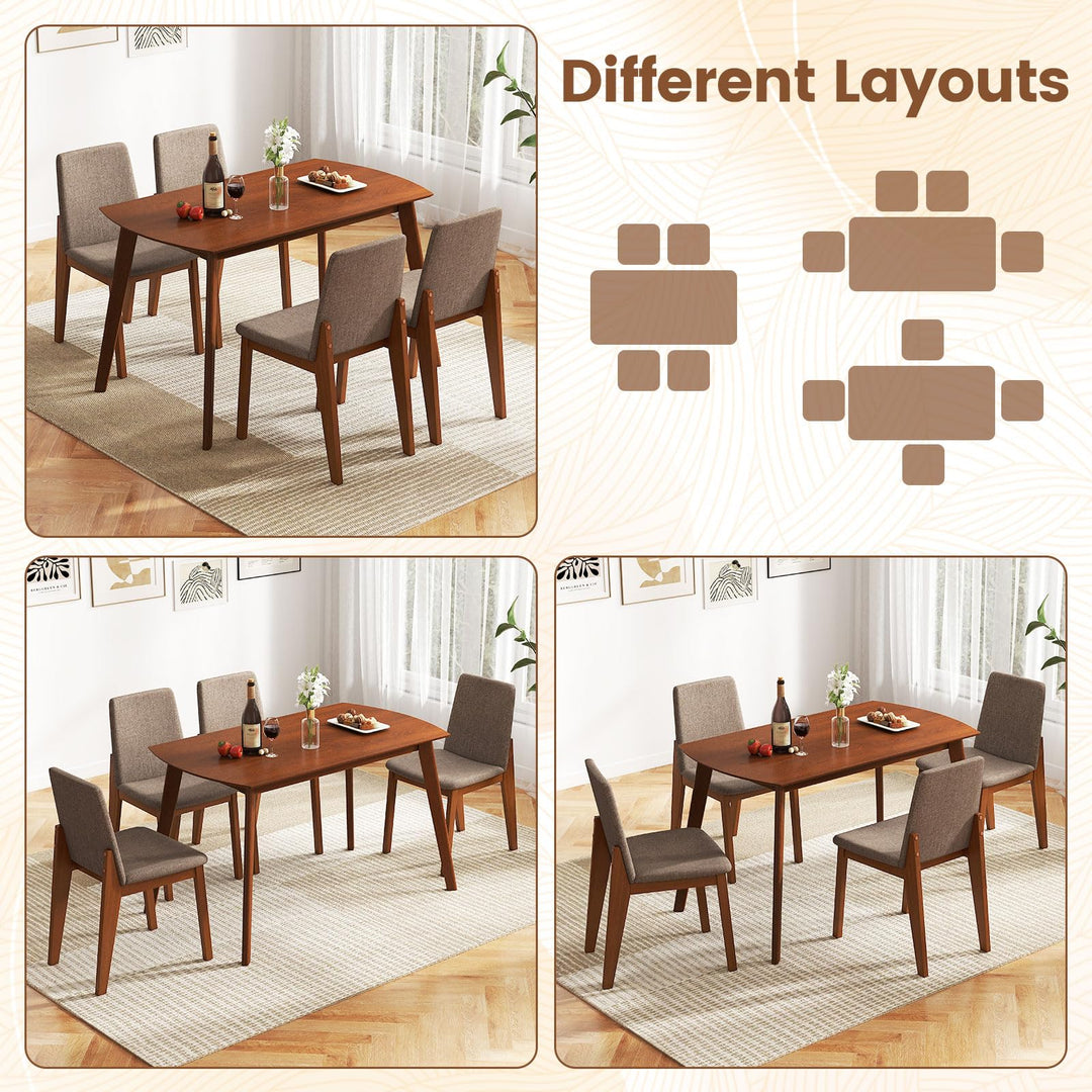 Giantex Rectangular Kitchen Table and Chairs Set w/Rubber Wood Frame