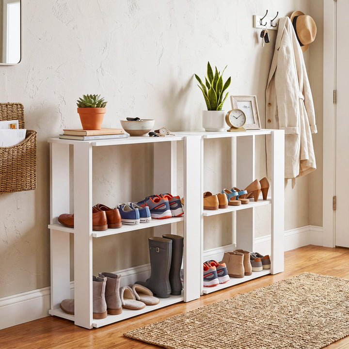 Giantex 3-Tier Stackable Shoe Organizer with Anti-Tipping Device (1/2)