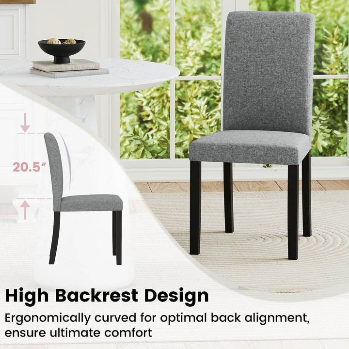iantex Upholstered Dining Chairs Set of 2/4 Mid-Century Modern Fabric Parson Chair w/Rubber Wood Legs