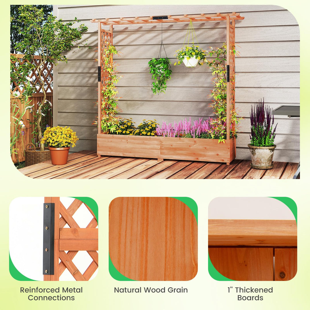 Giantex Raised Garden Bed with Trellis and Hanging Roof