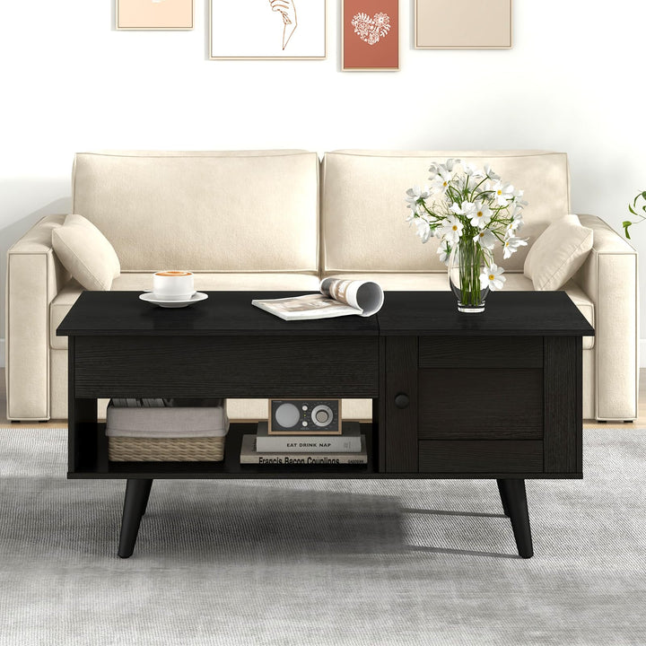 GIANTEX Lift Top Coffee Table with Hidden Compartment