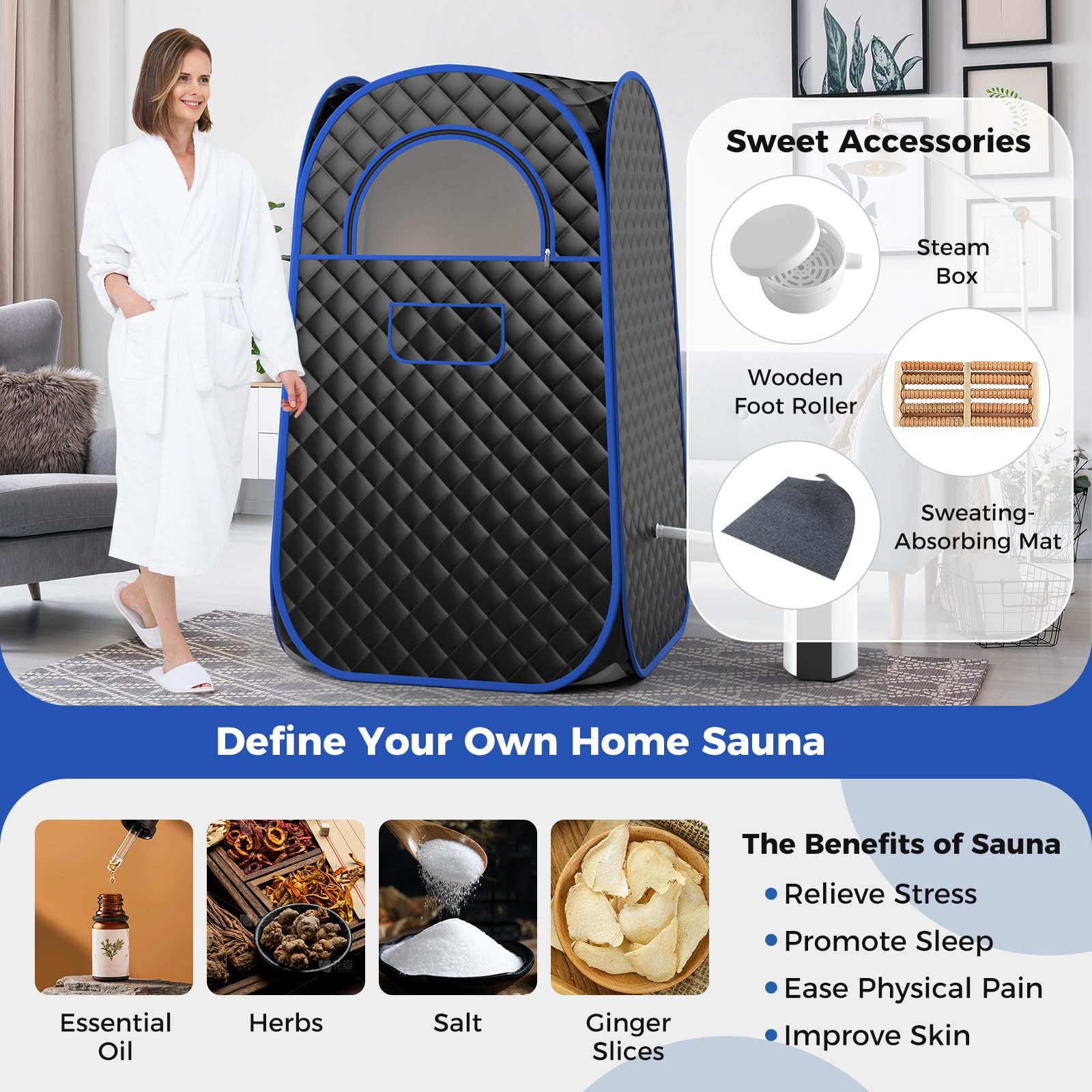 Giantex Portable Sauna, Full Body Steam Sauna w/ 3L Steam Box