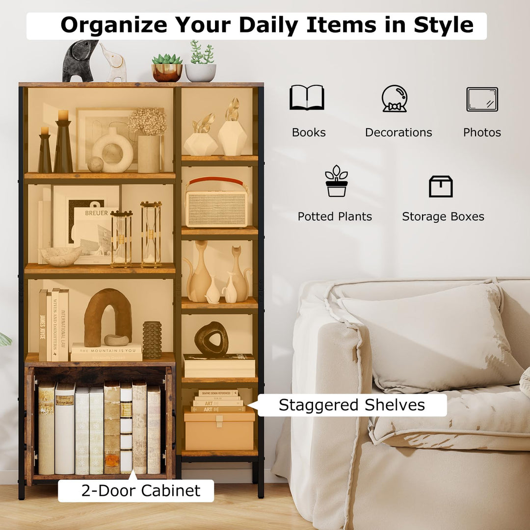 Giantex Double Wide 8-Tier Bookshelf