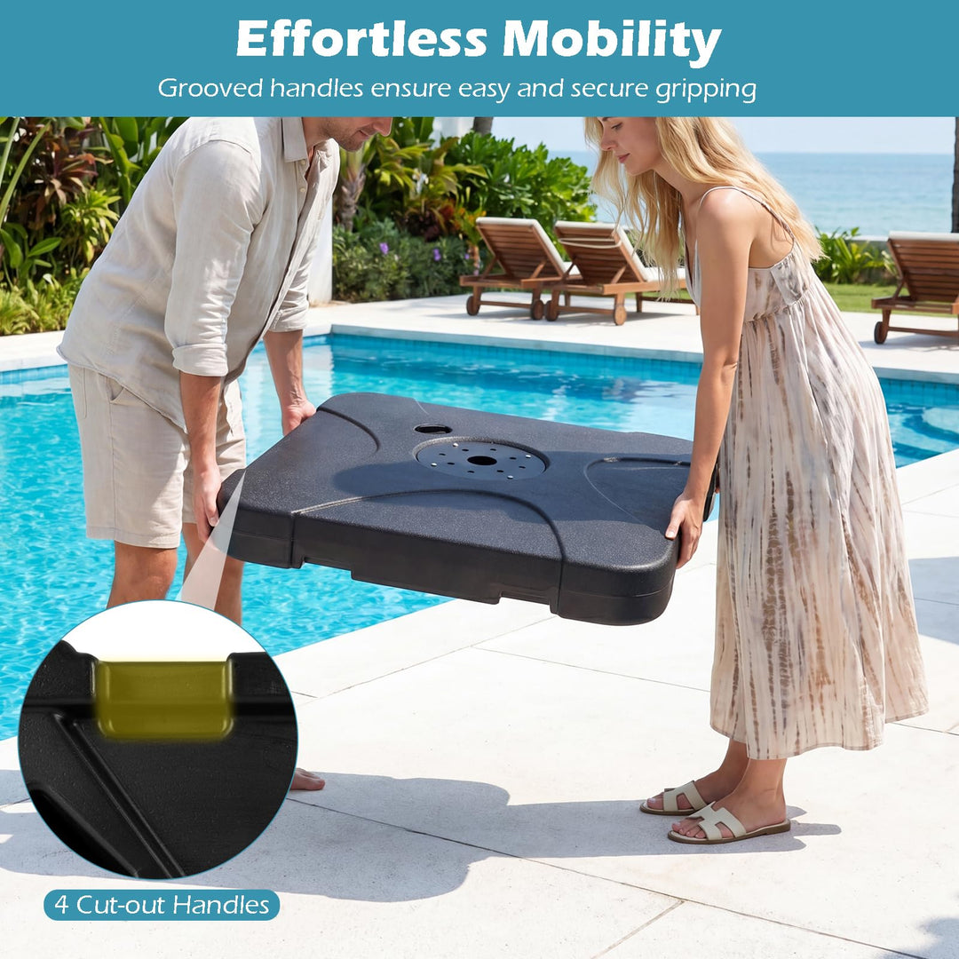 Giantex Cantilever Umbrella Base | 242 lbs Fillable Offset Patio Umbrella Stand