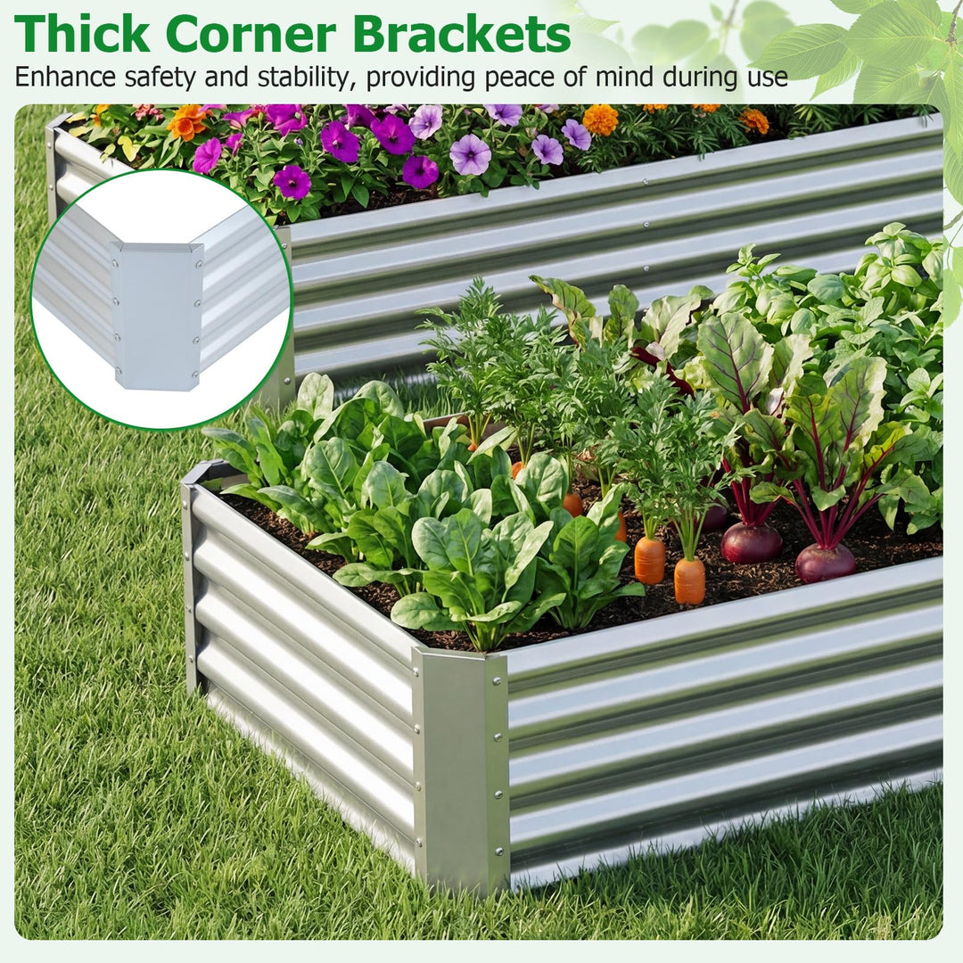 Giantex 6 x 3 x 1 FT Galvanized Rectangular Metal Raised Garden Bed (1/2)