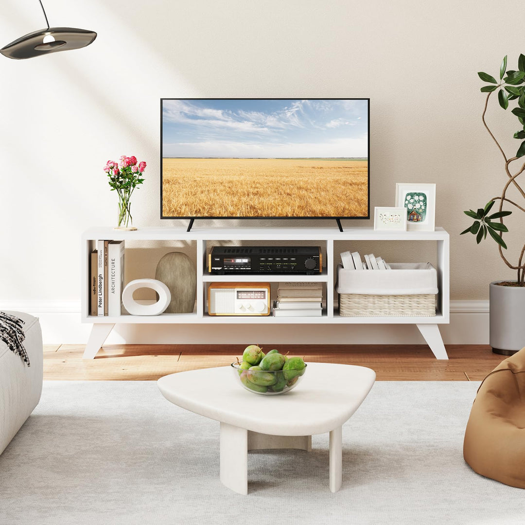Giantex TV Stand for TVs up to 55", 4-Cubby Entertainment Center
