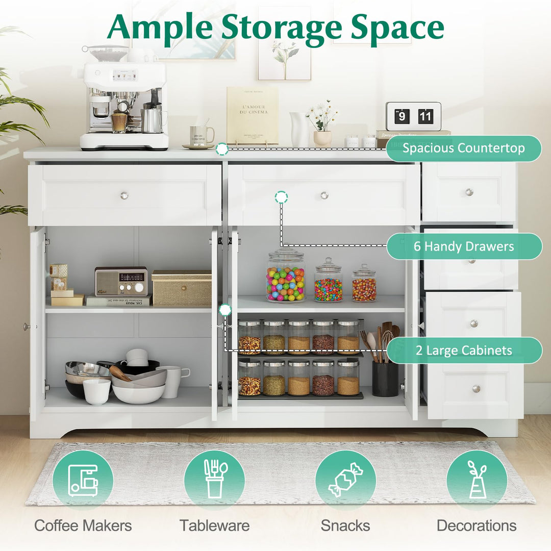 Giantex Large Buffet Cabinet with Storage, 59” Kitchen Cabinet