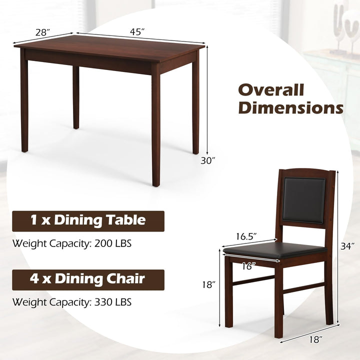 Giantex 5-Piece Dining Table Set for 4 - Breakfast Nook Table Set with Kitchen Table