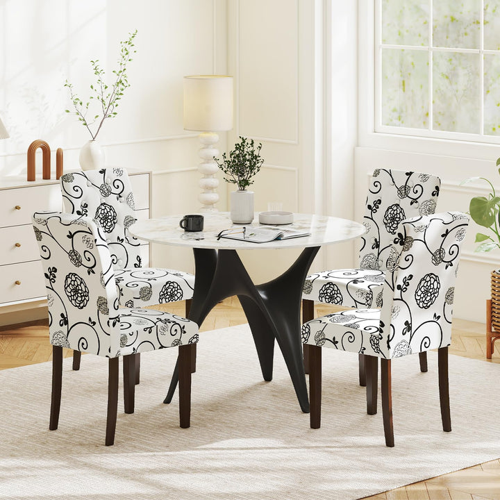 Giantex Tufted Dining Chairs Set of 2/4 Upholstered Kitchen Chairs w/Padded Seat & High Backrest