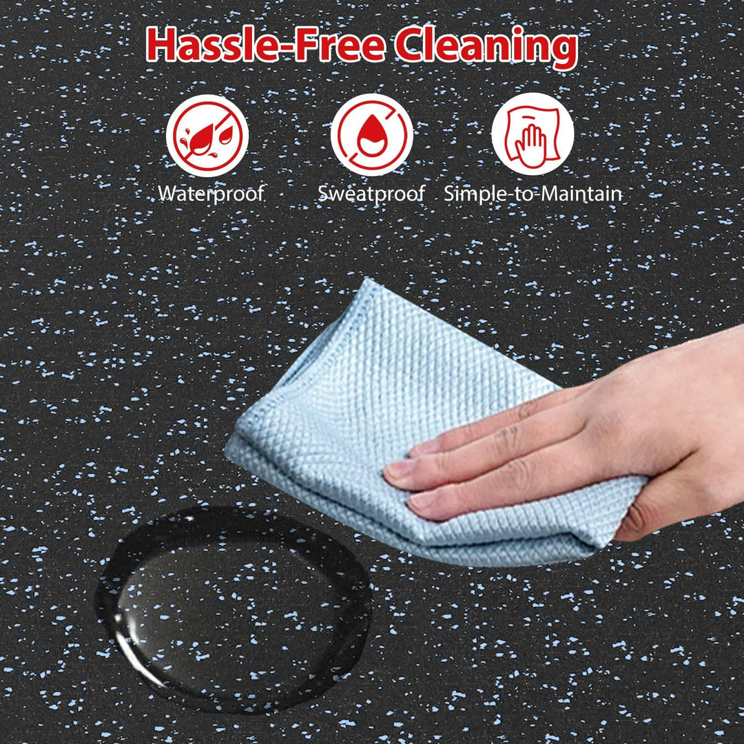 Giantex 0.39" Thick 24" x24" Interlocking Rubber Gym Floor Mats with Border Strips