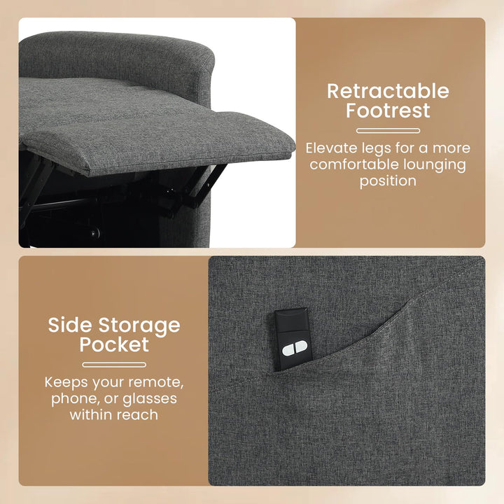 Giantex Electric Recliner Sofa w/Remote Control &amp; Side Storage Pocket for Elderly