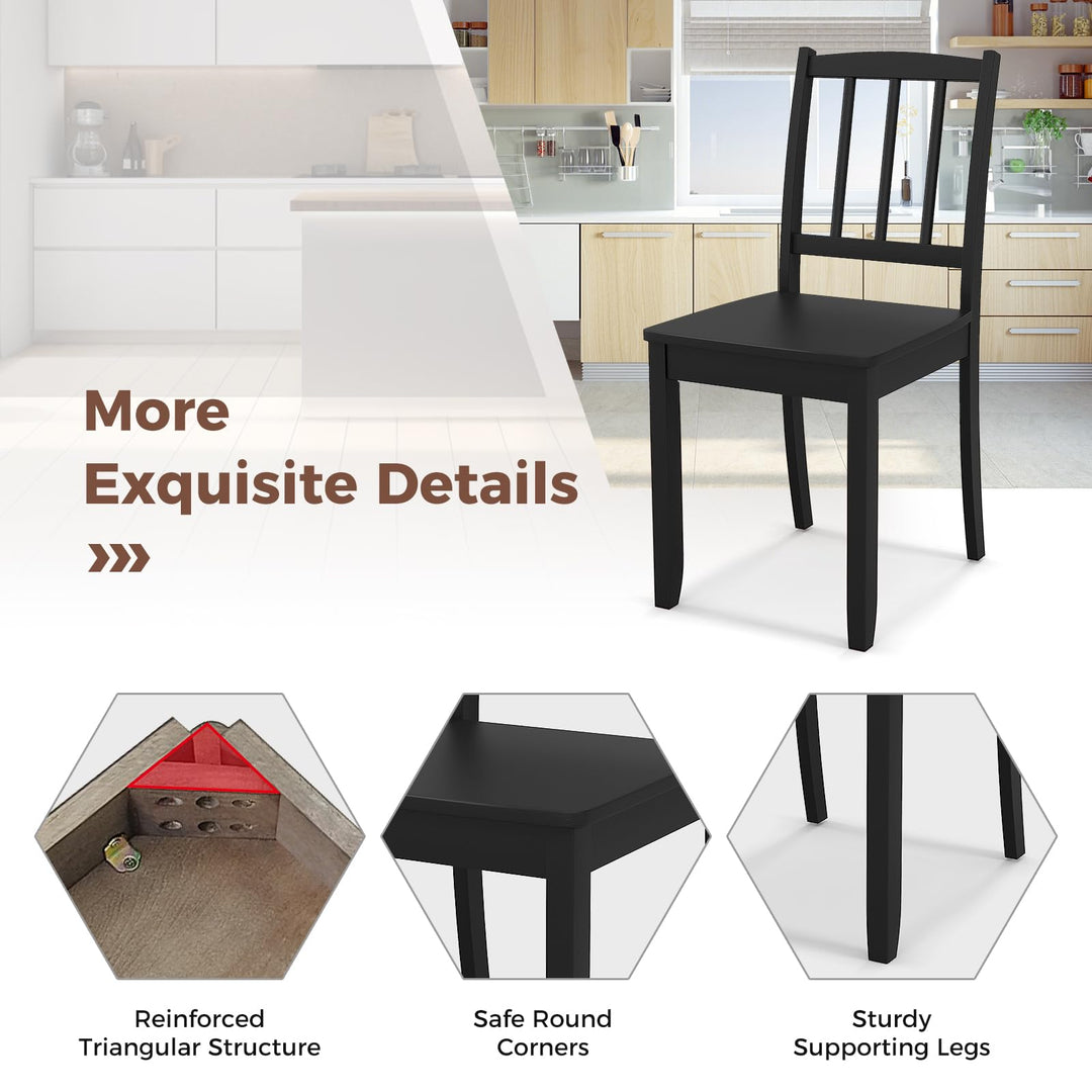 Giantex Farmhouse Dining Chairs Set of 2/4, Modern Kitchen Chairs w/Rubber Wood Legs & Curved Backrest