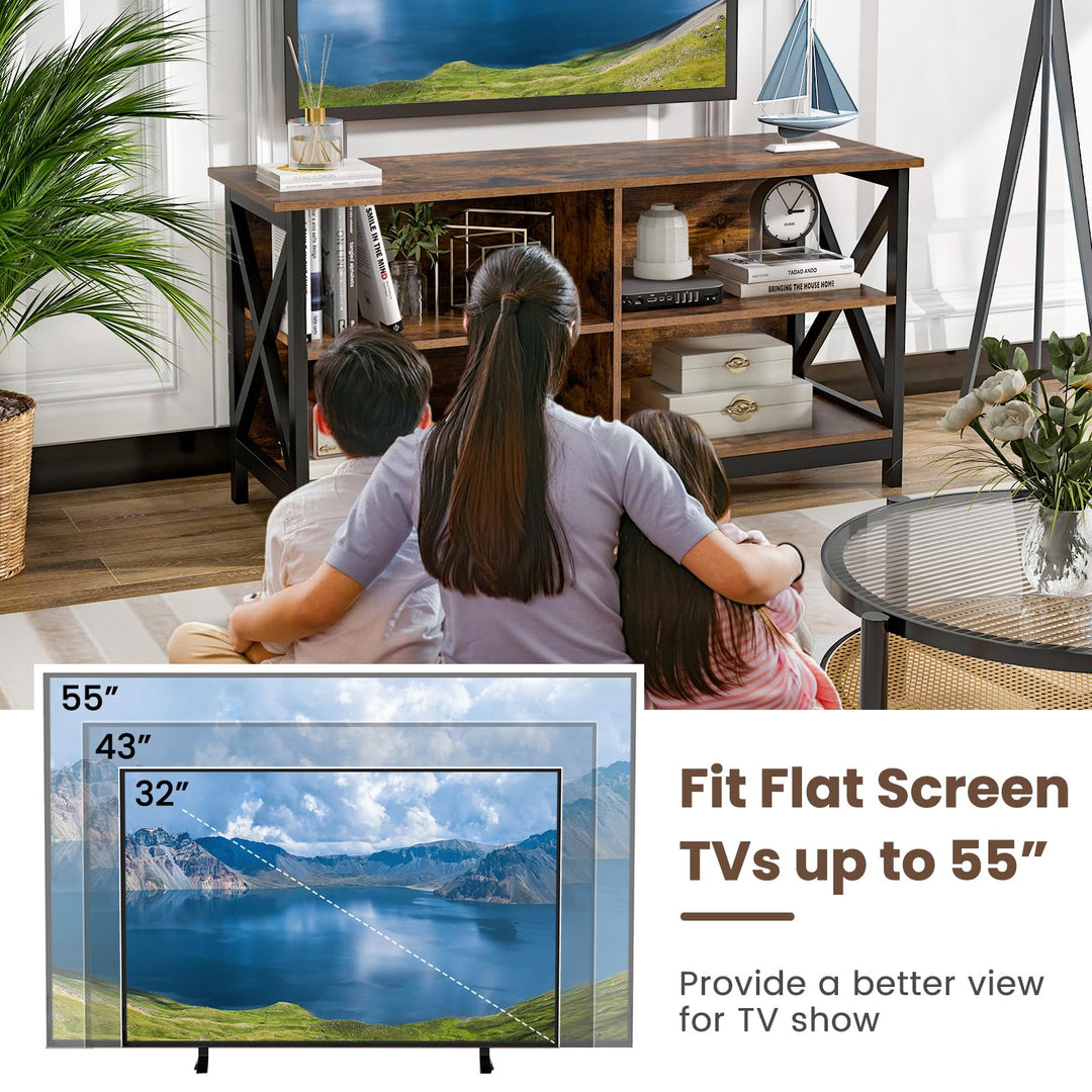 Giantex TV Stands for Living Room - 3-Tier Media Console Table with Storage Shelves