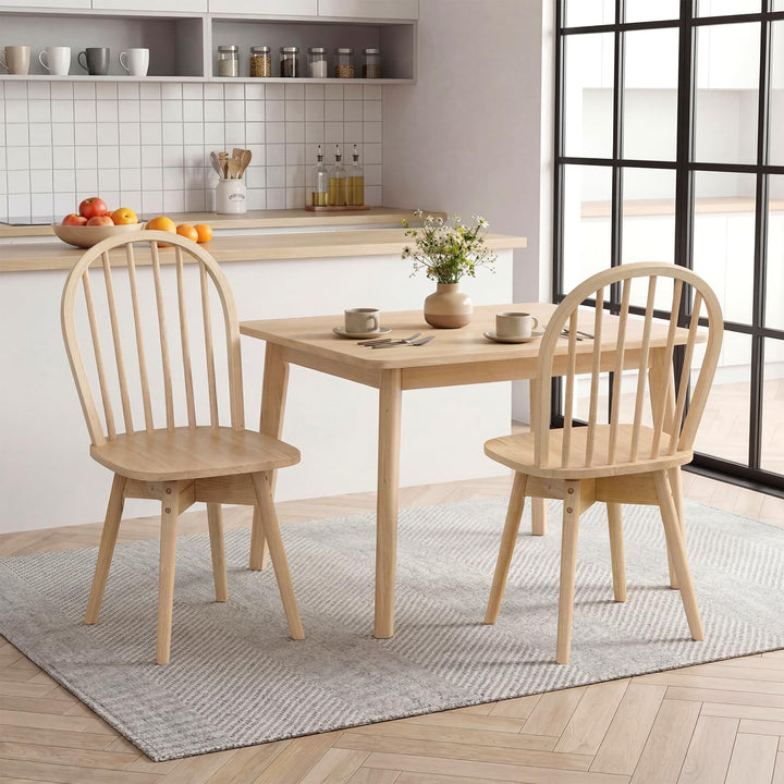 Giantex Windsor Dining Chairs Set of 2/4 Farmhouse Swivel Kitchen Chairs with Spindle Back