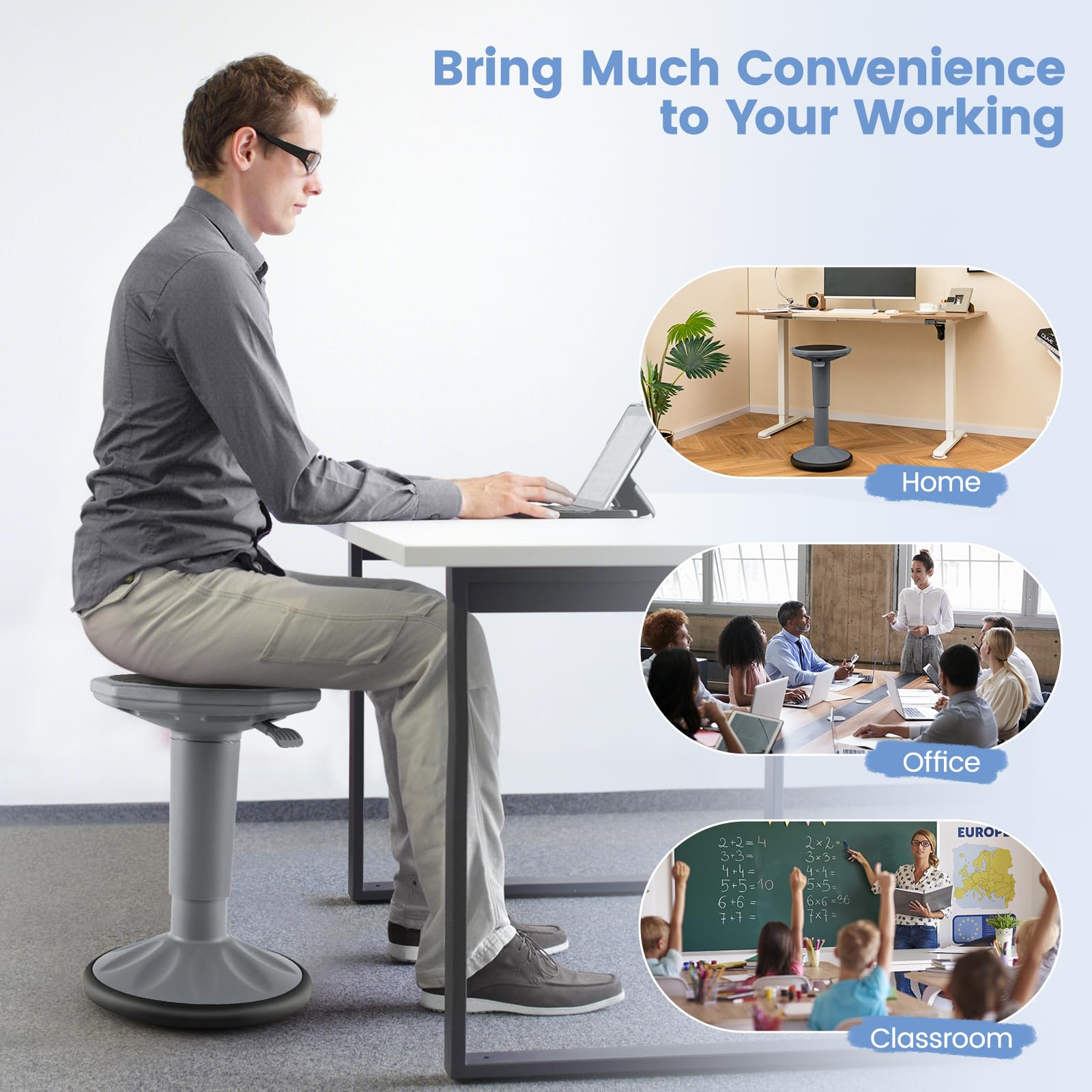 Giantex Wobble Stools for Classroom Seating - Wiggle Stool with Adjustable Height