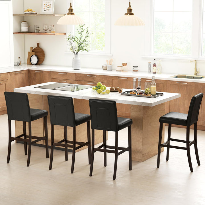 Giantex Bar Stools Set of 2/4 with Button Tufted Back