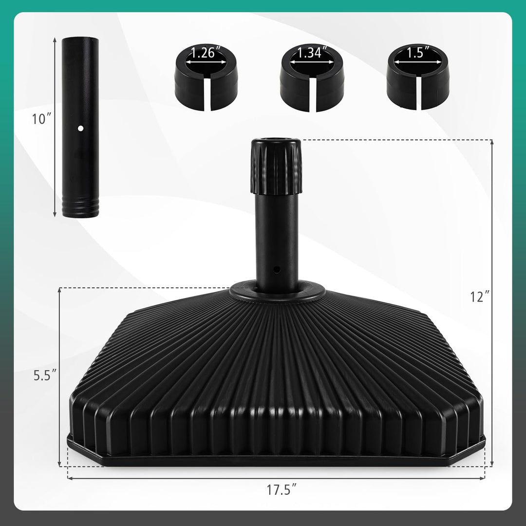 Giantex 44 lbs HDPE Square Fillable Umbrella Base