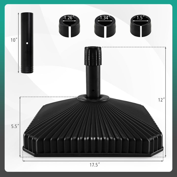 Giantex 44 lbs HDPE Square Fillable Umbrella Base