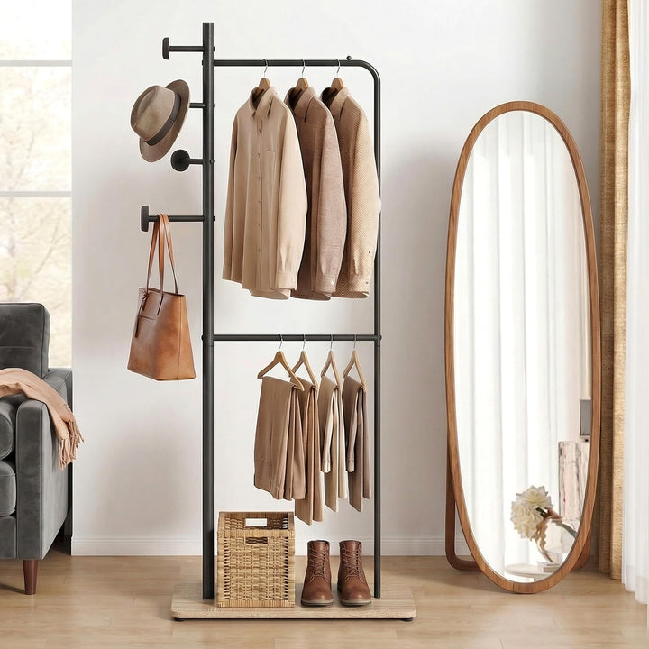 Giantex Double Rods Clothes Hanging Rack for Entryway