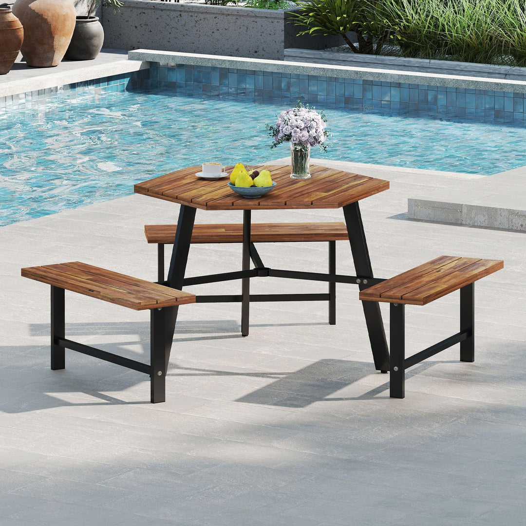 Giantex Picnic Table Bench Set for 6
