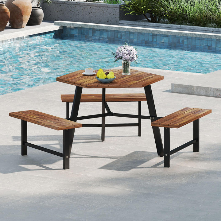 Giantex Picnic Table Bench Set for 6