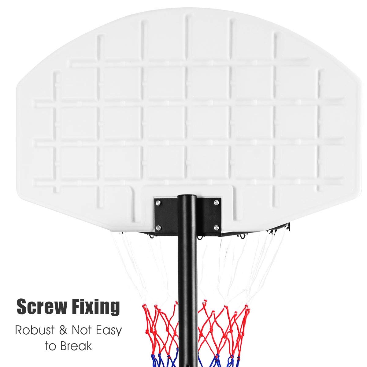 Portable Basketball Hoop w/Wheels, Height Adjustable Basketball Stand