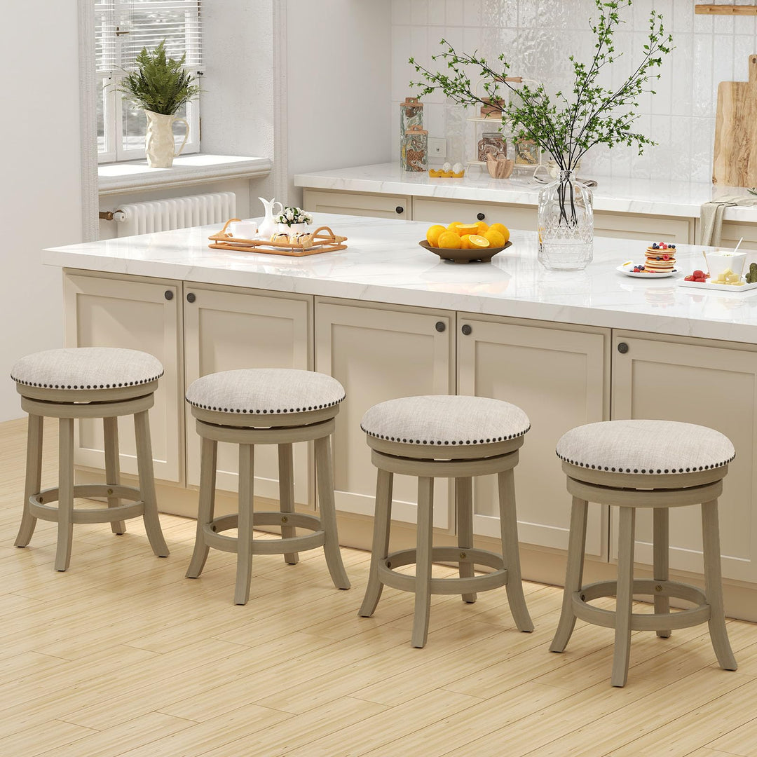 Giantex 24"Swivel Bar Stools Set of 2/4 with Comfy Padded Seat Cushion