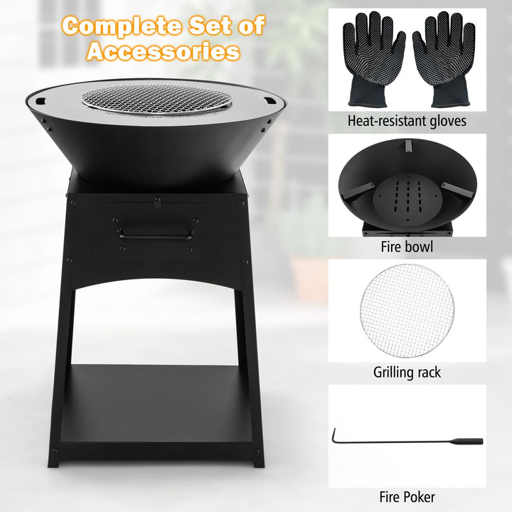 Giantex Outdoor Fire Pit with Grill