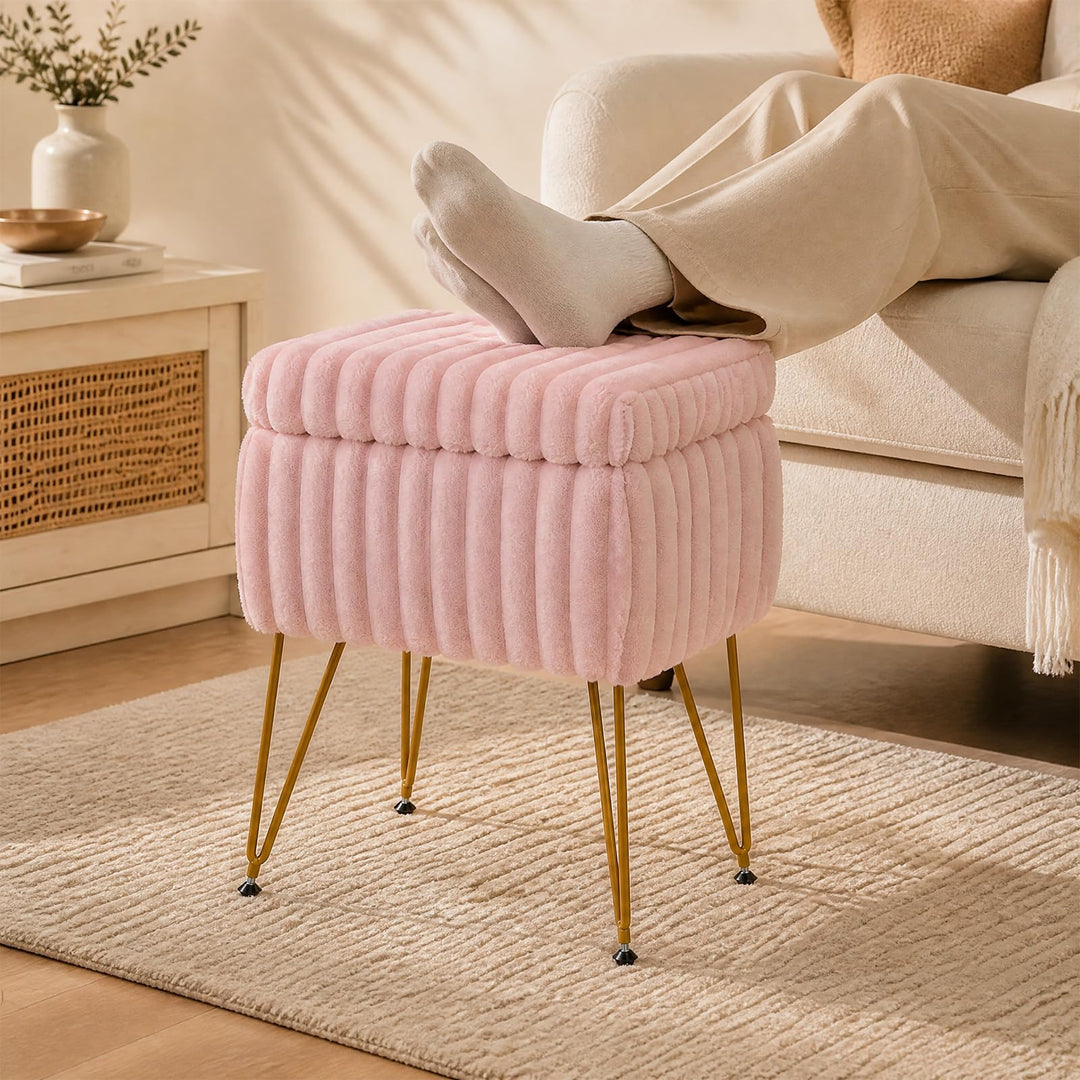 GIANTEX Vanity Stool Chair w/Storage &amp; Reversible Lid