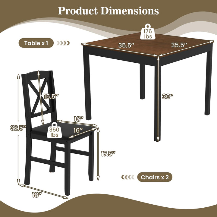 Giantex 3-Piece Dining Table Set for 2