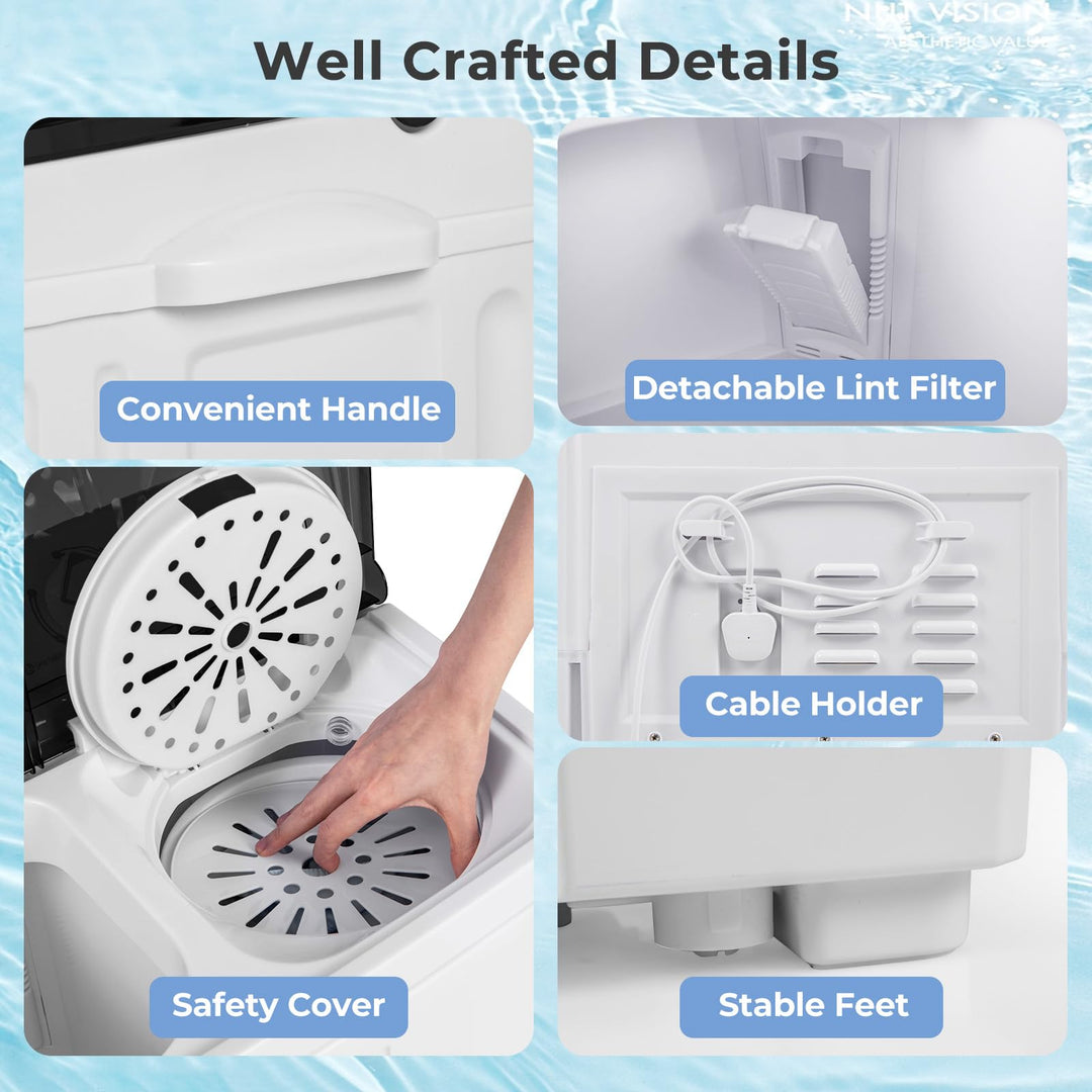 Giantex Portable Washing Machine 20 LBS Washer & Spinner Combo with Built-in Drain Pump & Time Control