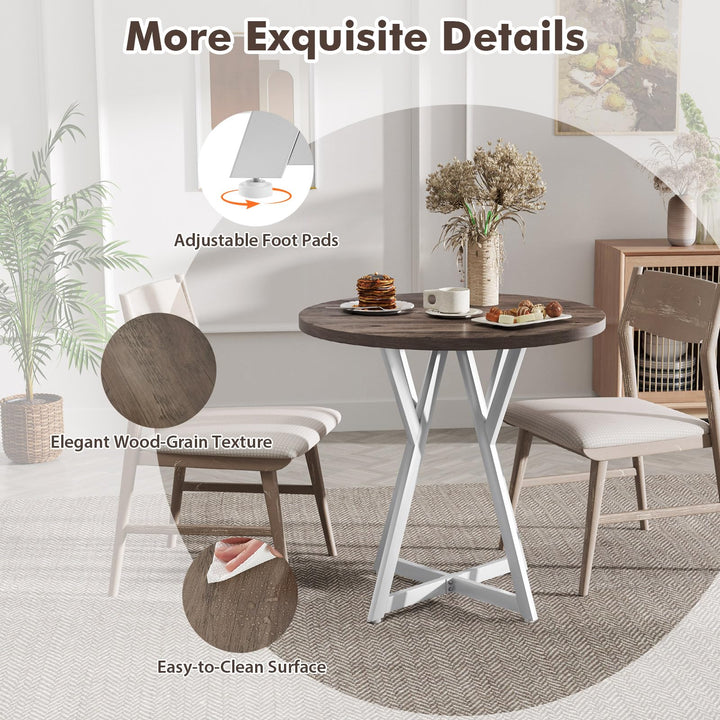 Giantex 31.5" Small Round Dining Table for 2-4 with Crossed Metal Legs Load 220Lbs