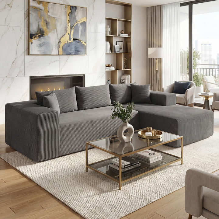 Giantex 110.5" Modular Sectional Sofa for Bedroom &amp; Living