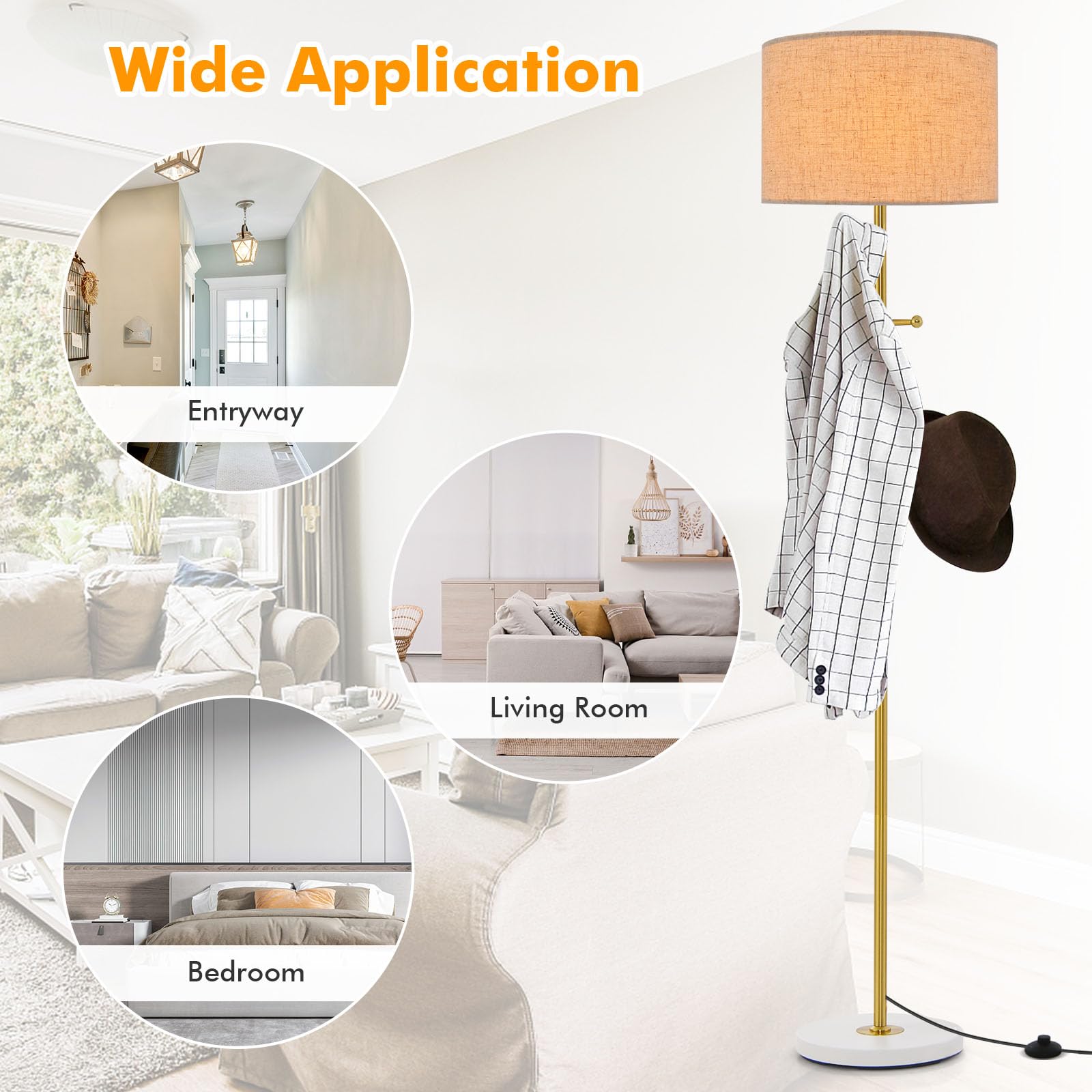 Giantex Floor Lamp with Coat Rack