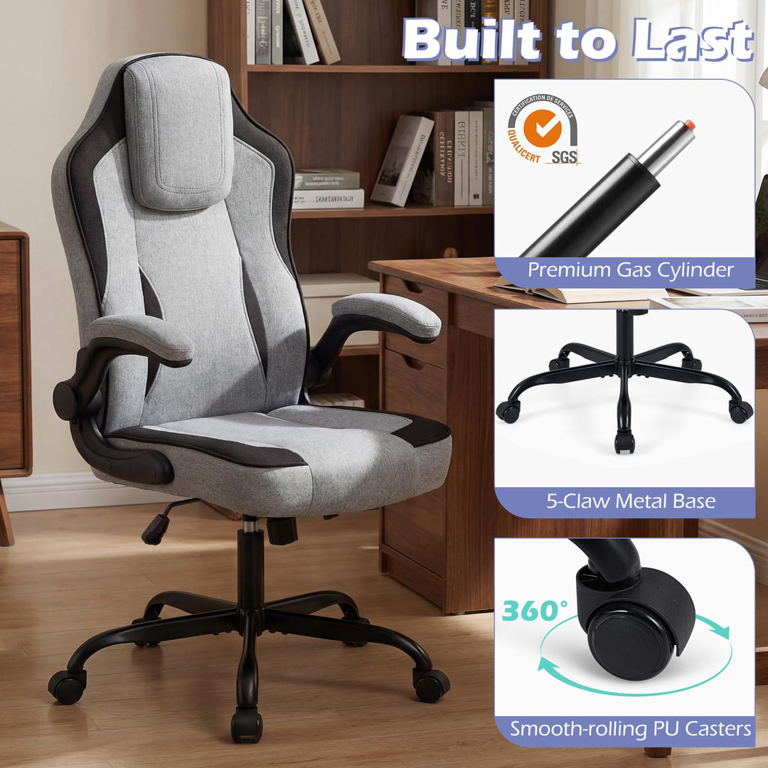 Giantex Ergonomic Computer Office Chair with 90° Flip-up Armrests