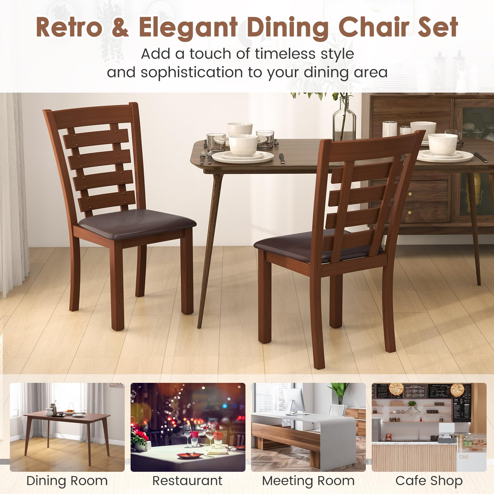 Giantex Wood Dining Chairs Set