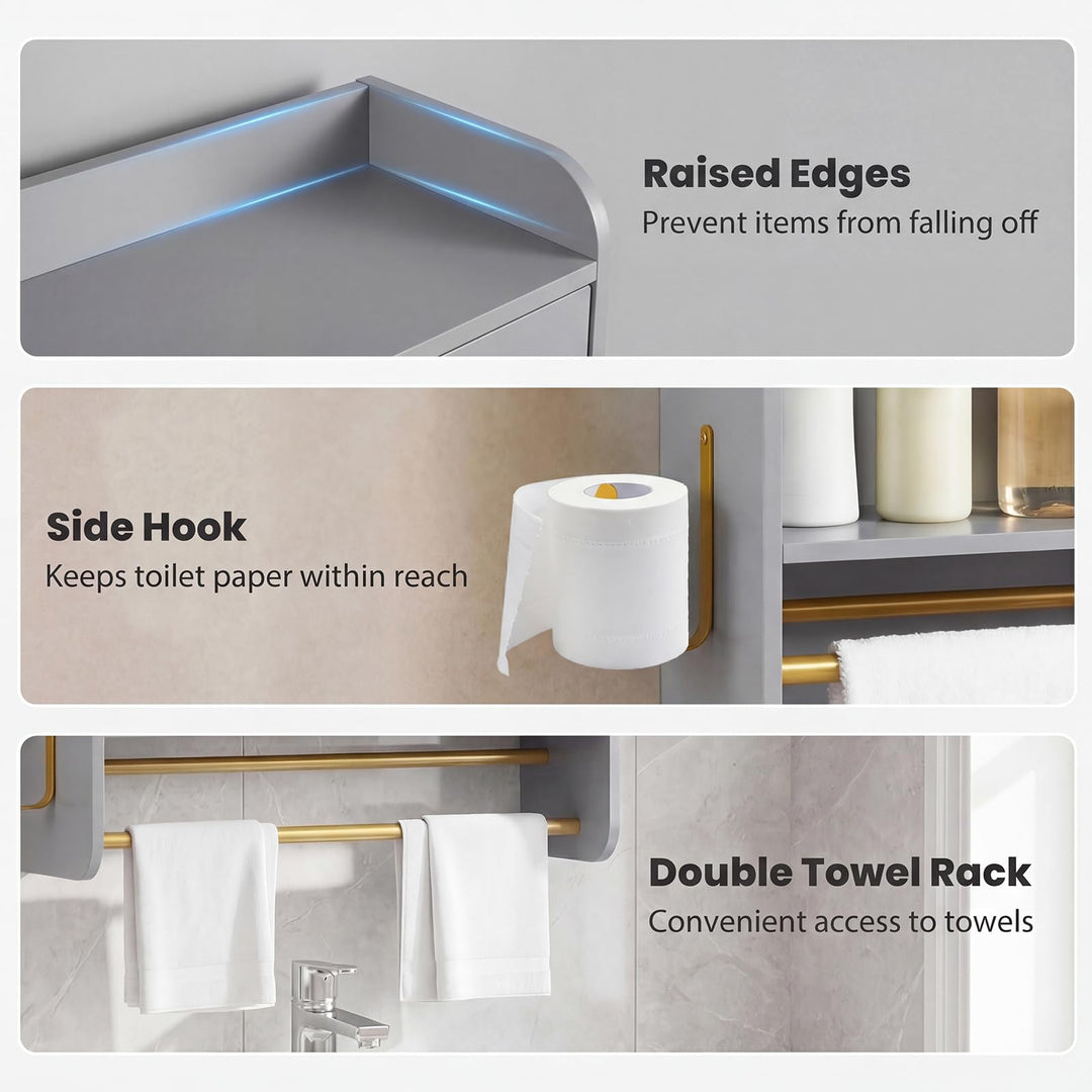 Giantex Bathroom Wall Mounted Medicine Cabinet w/Towel Bars &amp; Toilet Paper Holder